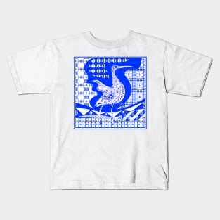 porcelain talavera seagull bird ecopop in mexican style architecture Kids T-Shirt